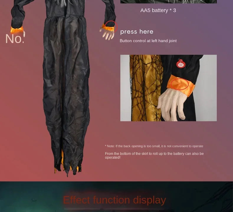 1Pc Halloween Glowing Witch Ghost – Hanging Horror Prop for Home, Bar & Haunted House