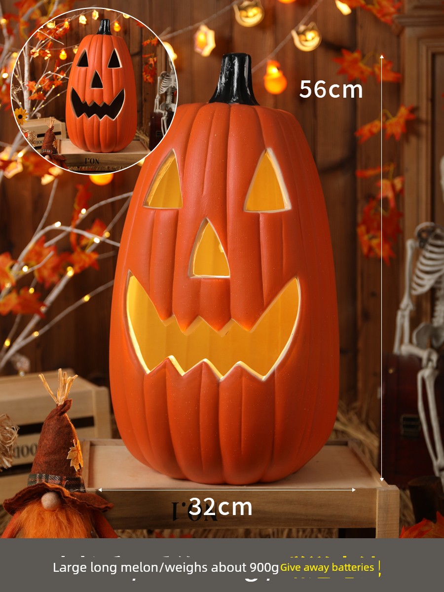 Halloween Pumpkin Lamp Bar Decoration Luminous Big Decorations Internet Celebrity Props Shopping Mall Outdoor Scene Layout Decoration